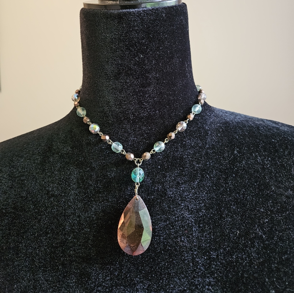 cookie lee brown and blue stone necklace